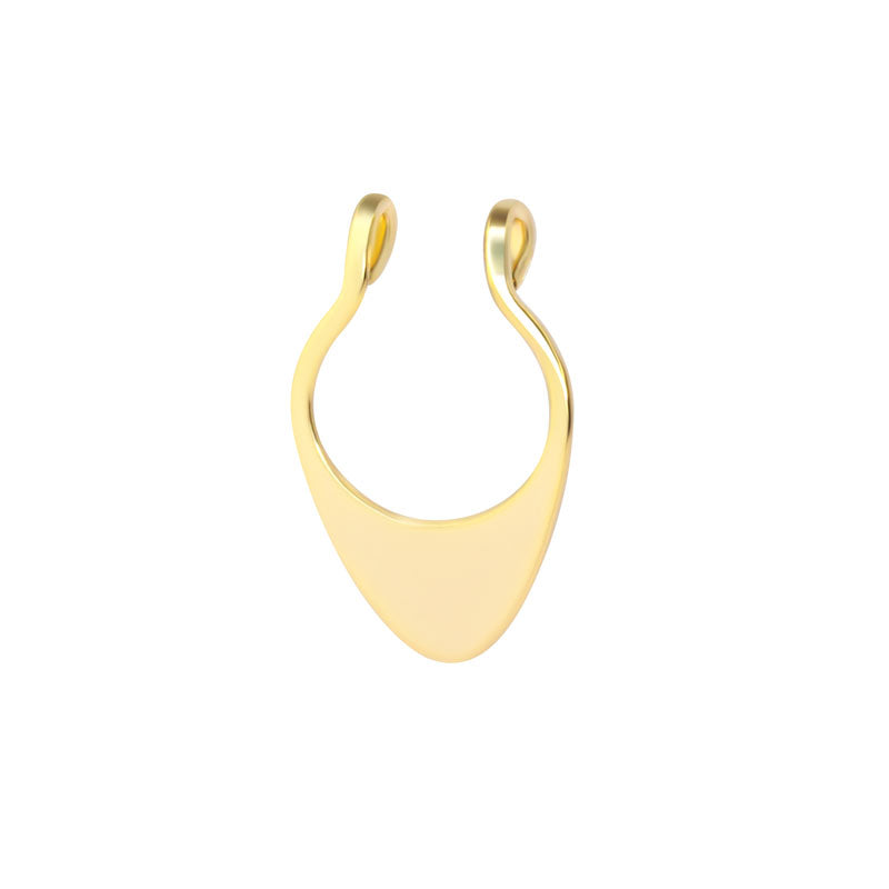 Gold Faux Septum Ring | Trendy Non-Piercing Nose Jewelry | BenittaMoko