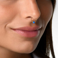Faux Opal Perfection: Handcrafted Septum Ring - Trendy and Chic