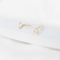 Geometric Gold Filled Triangle Wire Stud Earrings - Handmade Elegance