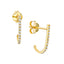 CZ J Shape Stud Earrings