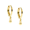 Gold Drop Ball Hoop Earrings