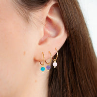 Birthstone Wire Hoop Earrings