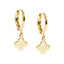 Gold Dangle Charm Clover Earrings