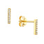 Gold Sparkly CZ Bar Stud Earrings