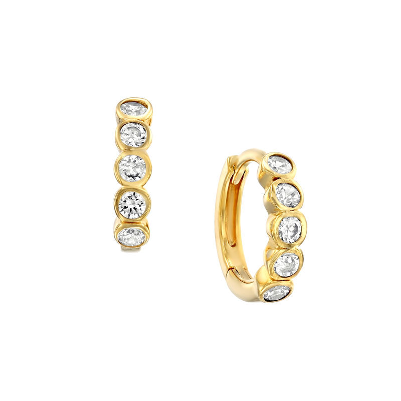 Huggie hoop earrings for oval faces – CZ Gold