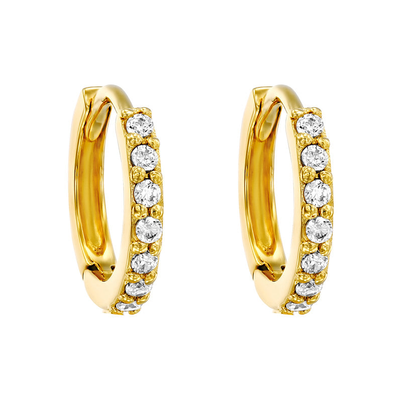 CZ Huggie Hoop Earrings - Sparkling and Stylish Jewelry for Any Occasion