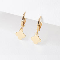 Gold Dangle Charm Clover Earrings