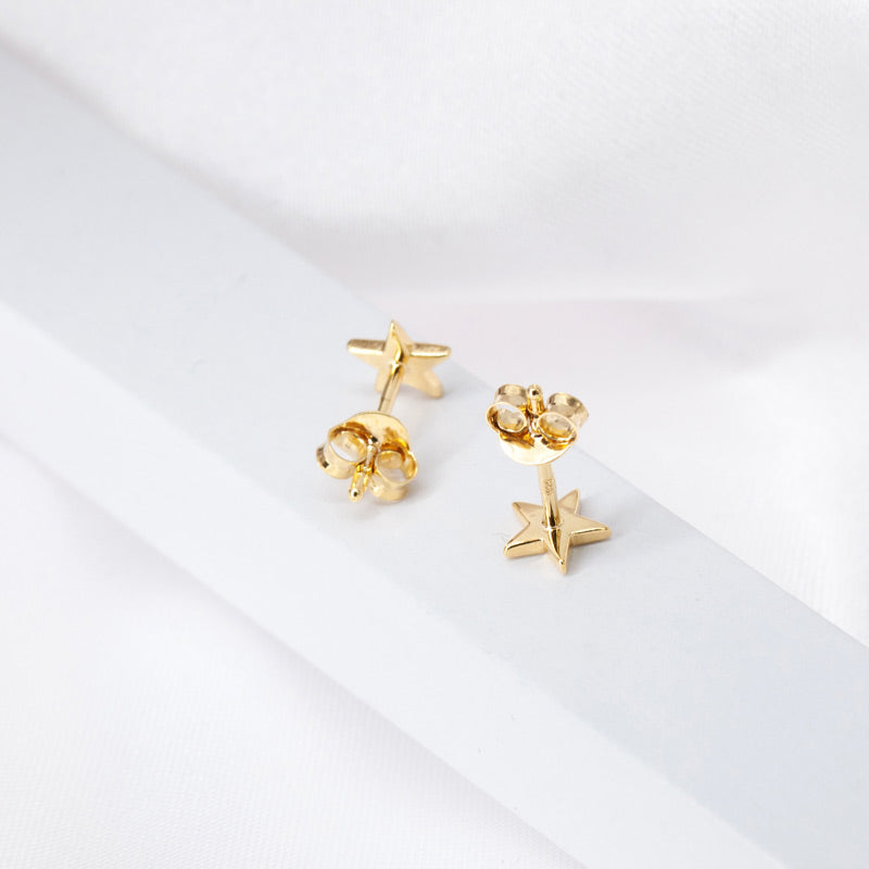 Diamond Tiny Star Stud Earrings