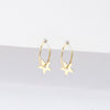 Tiny Wire Star Hoops Earrings