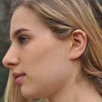 Set of 2 Ear Cuffs - Silver Criss Cross Ear Cuff, Double Ear Cuff