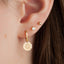 Gold Sun Charm Huggie Hoop Earrings