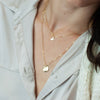 Gold Textured Disc Necklace